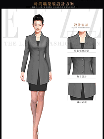 深灰色女秋冬職業(yè)裝制服款式設(shè)計(jì)圖1494