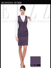 新款紫色女職業(yè)裝馬夾制服設計圖331