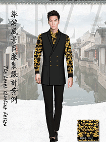 時尚馬甲款西餐服務(wù)員制服設(shè)計圖1278