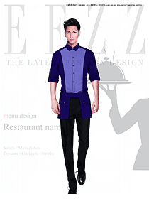 深藍(lán)色男款民族特色酒店服裝款式圖196