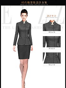 時尚灰色女秋冬職業(yè)裝服裝設(shè)計(jì)圖1504