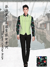 時(shí)尚草綠色男款西餐服務(wù)員制服設(shè)計(jì)圖1292