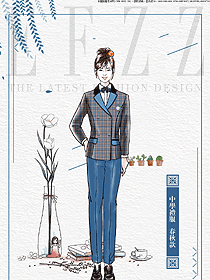 時尚女款學(xué)生服校服款式設(shè)計圖045