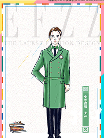 淺綠色男款學生服校服款式設計圖060