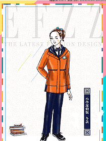 新款淺橙色短袖女款學(xué)生服校服款式圖065