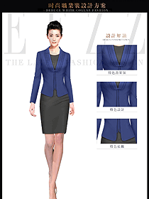 原創(chuàng)制服設(shè)計(jì)深藍(lán)色女秋冬職業(yè)裝設(shè)計(jì)圖1513