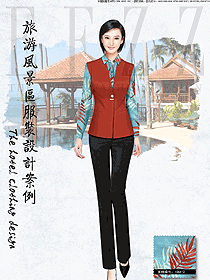 時(shí)尚女款西餐服務(wù)員服裝款式圖1304