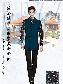 原創(chuàng)制服設(shè)計(jì)長袖男款西餐服務(wù)員服裝款式圖1305
