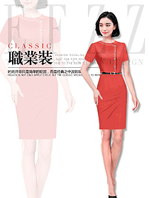 原創(chuàng)制服設(shè)計短袖連衣裙款專賣店營業(yè)員服裝款式圖1602
