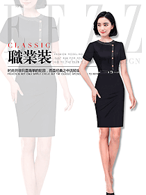 新款黑色女款專賣店?duì)I業(yè)員制服款式圖1603