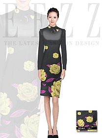 新款長袖女款西餐服務(wù)員服裝款式圖876