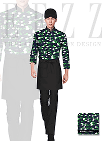 時(shí)尚深藍(lán)色長(zhǎng)袖男款快餐廳服裝款式設(shè)計(jì)圖103