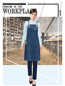 時(shí)尚長圍裙款快餐廳服裝款式設(shè)計(jì)圖301