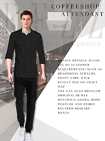 長袖男款快餐廳服裝款式設(shè)計圖307