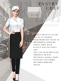 時(shí)尚白色短袖女款廚師服款式設(shè)計(jì)圖455