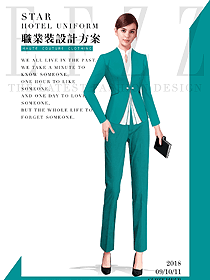 原創(chuàng)制服設(shè)計(jì)女秋冬職業(yè)裝款式效果圖1588