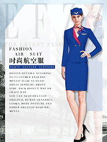 原創(chuàng)設(shè)計(jì)藍(lán)色空姐制服款式圖817