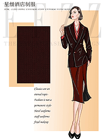 新款長(zhǎng)袖女款酒店大堂服裝款式圖1202