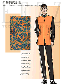 原創(chuàng)制服設(shè)計男款中餐服務(wù)員服裝款式圖2034