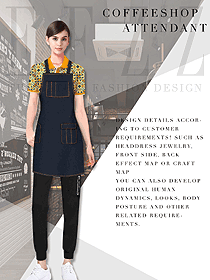 新款女款快餐廳服務(wù)員服裝款式設(shè)計(jì)圖329