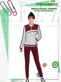 原創(chuàng)制服設計暗紅色女款學生服校服款式圖131