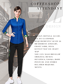 時(shí)尚女款快餐廳服務(wù)員服裝款式設(shè)計(jì)圖330