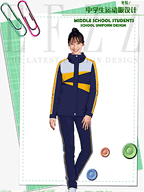 藍(lán)色長(zhǎng)袖女款學(xué)生服校服款式設(shè)計(jì)圖135