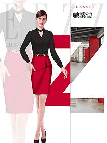 時尚黑色女秋冬職業(yè)裝制服設計圖1615