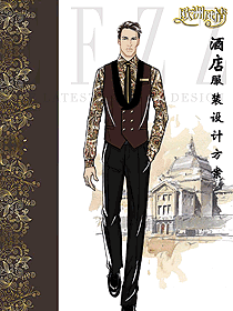 時(shí)尚男款酒店大堂服裝款式設(shè)計(jì)圖1209