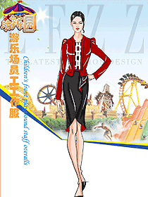 新款長(zhǎng)袖女款游樂園員工制服款式設(shè)計(jì)圖339