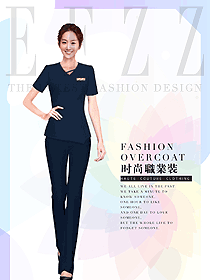 時尚短袖女職業(yè)裝夏裝制服設計圖795