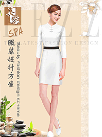 新款白色女款美容技師制服設(shè)計(jì)圖672
