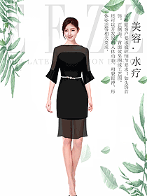 時(shí)尚女款SPA水療會(huì)所咨客制服設(shè)計(jì)圖474
