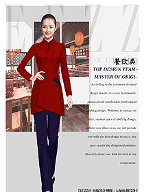 原創(chuàng)制服設(shè)計(jì)女款服務(wù)員服裝款式圖380