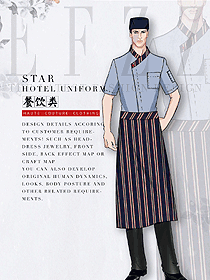 淺藍(lán)色男款酒店廚師服制服設(shè)計(jì)圖480