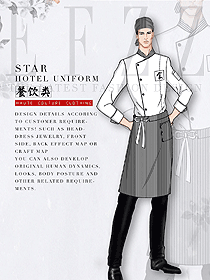 時尚白色男款廚師服款式設(shè)計圖485