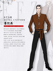 原創(chuàng)制服設(shè)計(jì)中餐服務(wù)員服裝款式圖2100