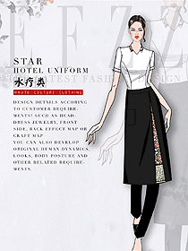 時(shí)尚短袖女款美容技師制服設(shè)計(jì)圖771