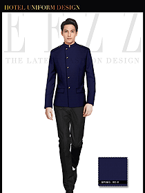 藍(lán)色男款酒店門童服裝款式圖1134