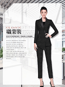 時尚黑色女秋冬職業(yè)裝制服設計圖1796