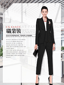 黑色女秋冬職業(yè)裝制服設(shè)計(jì)圖1803
