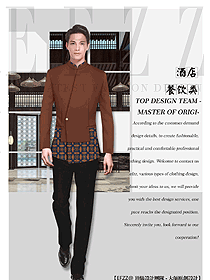時(shí)尚長袖男款中餐服務(wù)員制服設(shè)計(jì)圖2141