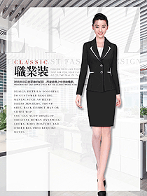 時(shí)尚黑色女職業(yè)裝夏裝制服設(shè)計(jì)圖922