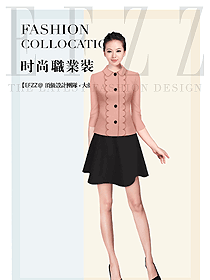 時(shí)尚淺粉色女職業(yè)裝夏裝制服設(shè)計(jì)圖804