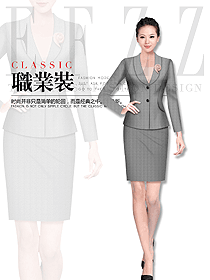 灰色女職業(yè)裝夏裝制服設(shè)計(jì)圖875