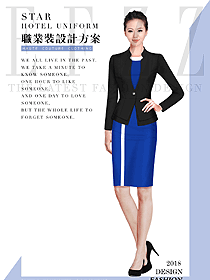 原創(chuàng)制服設(shè)計女秋冬職業(yè)裝款式效果圖1594