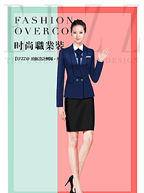 原創(chuàng)制服設(shè)計女秋冬職業(yè)裝款式效果圖1641