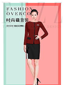 原創(chuàng)制服設(shè)計女秋冬職業(yè)裝款式效果圖1656