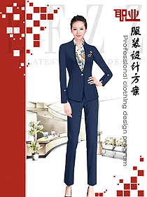 原創(chuàng)制服設(shè)計女秋冬職業(yè)裝設(shè)計圖1698