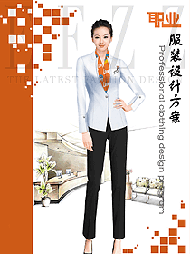 新款白色女秋冬職業(yè)裝制服設(shè)計圖1699